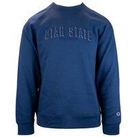 Champion utah state university 3d shadow embroidery navy unisex crew sweatshirt